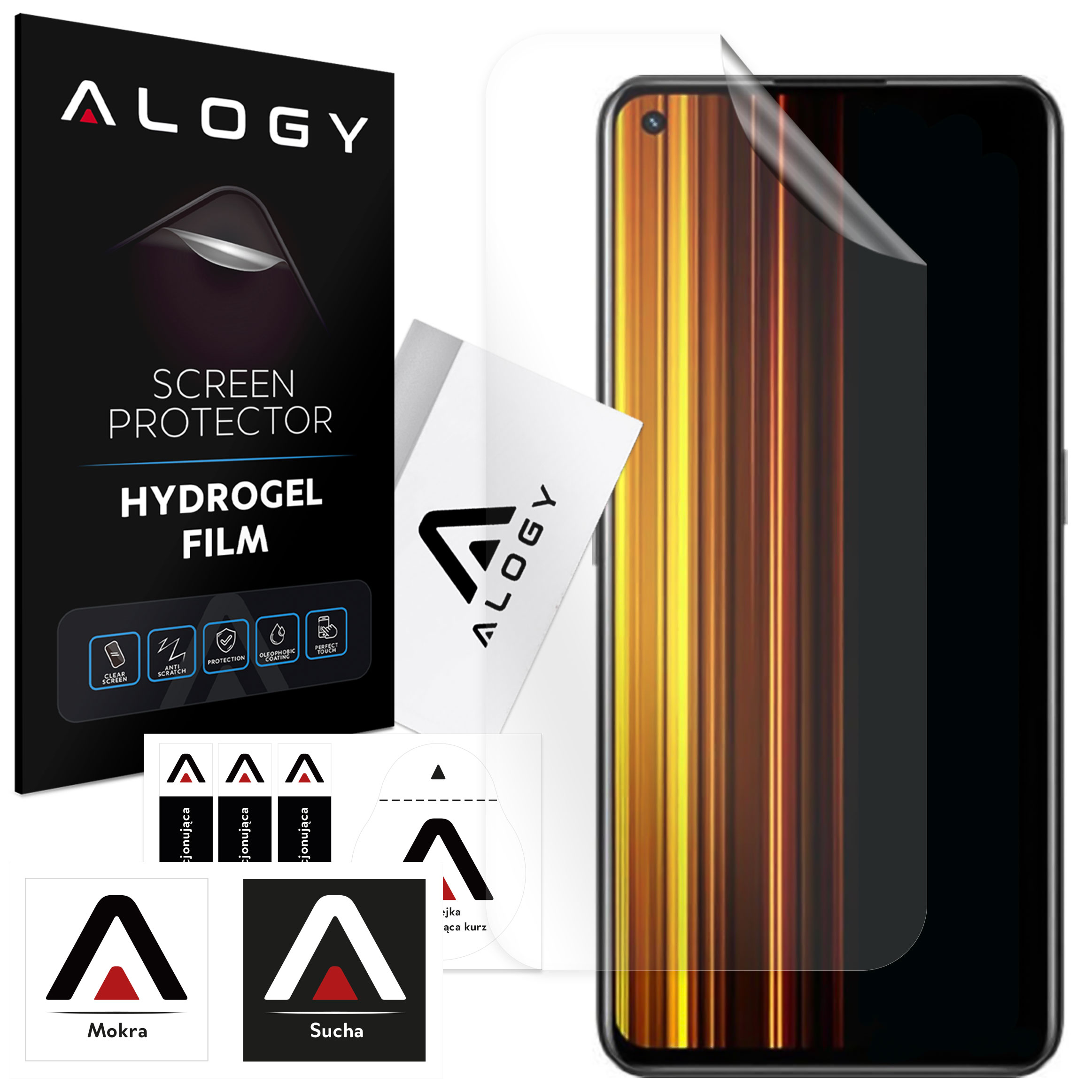 Folia Hydrożelowa do Realme GT Neo 2/ GT Neo 3T ochronna na telefon na ekran Alogy Hydrogel Film
