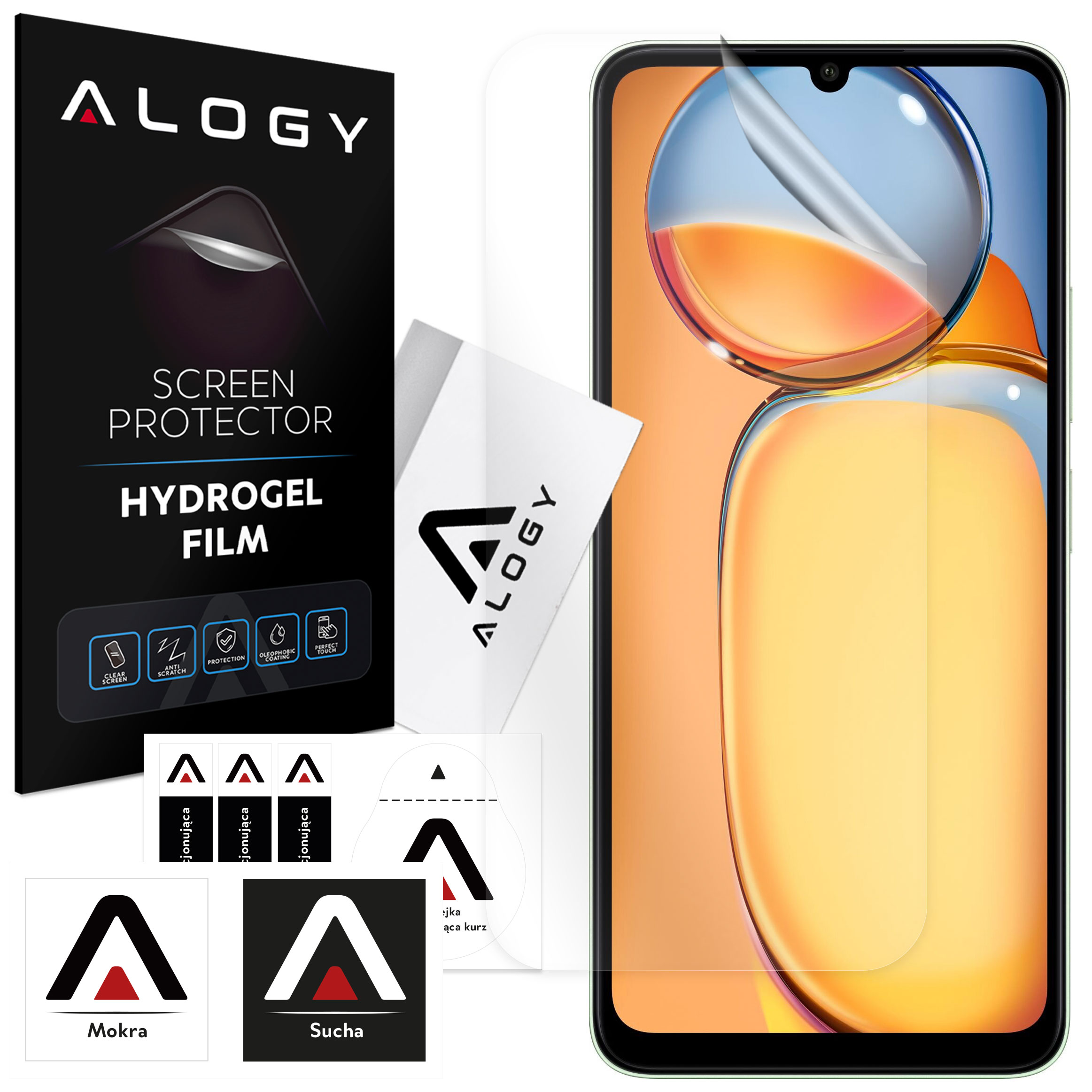 Folia Hydrożelowa do Xiaomi Redmi 13C ochronna na telefon na ekran Alogy Hydrogel Film