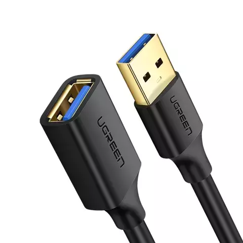 Kabel UGREEN przewód przedłużacz przejściówka USB 3.0 (żeński) - USB 3.0 (męski) 1,5 m czarny (US129 30126)
