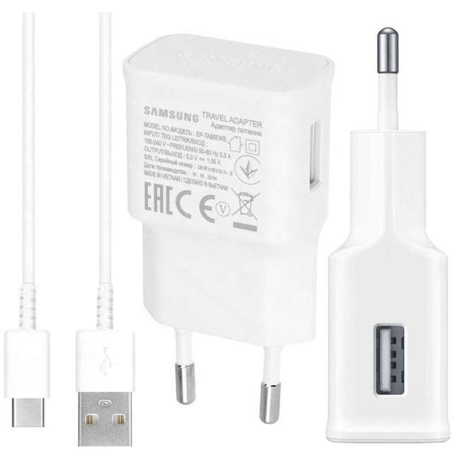 Oryginalna Ładowarka sieciowa Samsung EP-TA50EWE 7.75W + Kabel USB-C EP-DW700CWE 1.5m biały