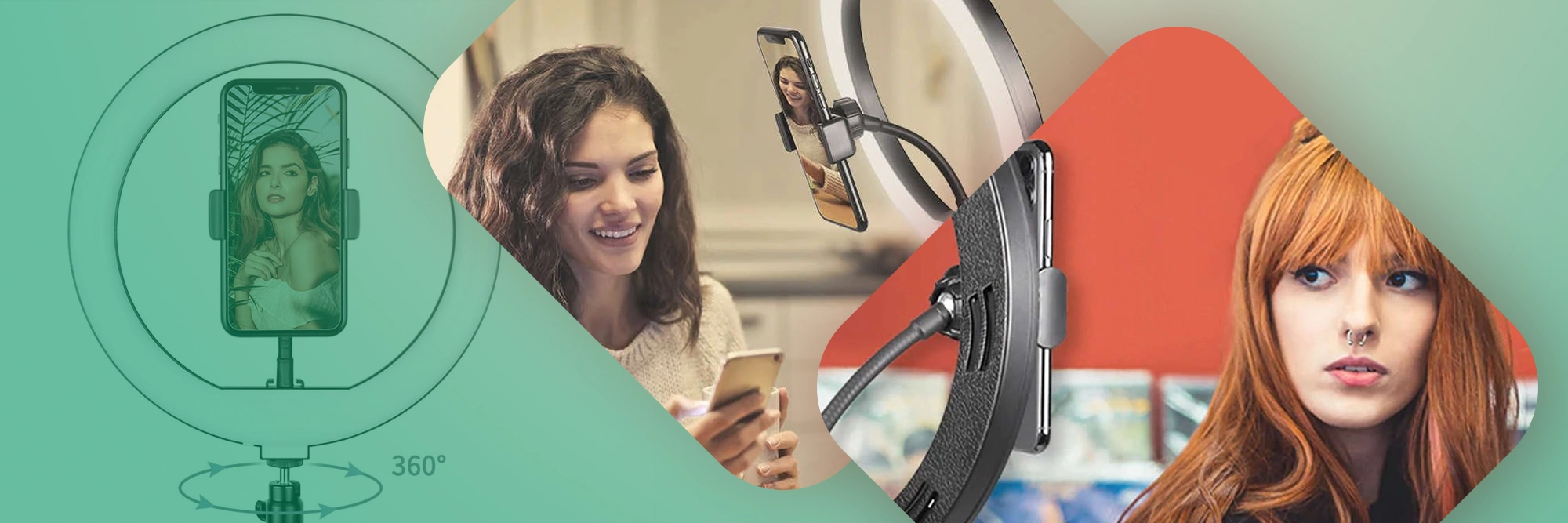 Lampa ring na telefon 360 stopni