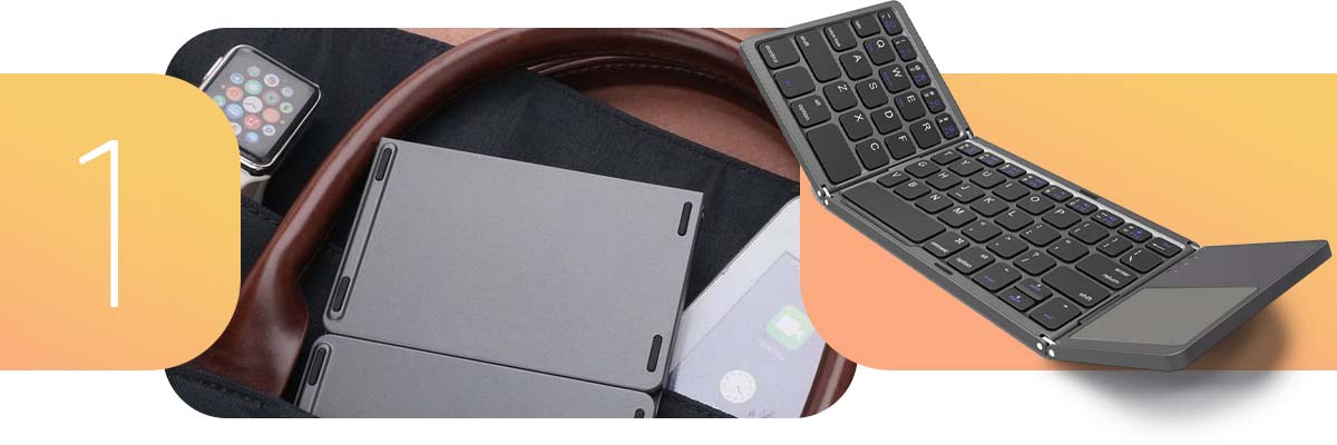 Klawiatura Bezprzewodowa Alogy składana Bluetooth touchpad Win/iOs/Android