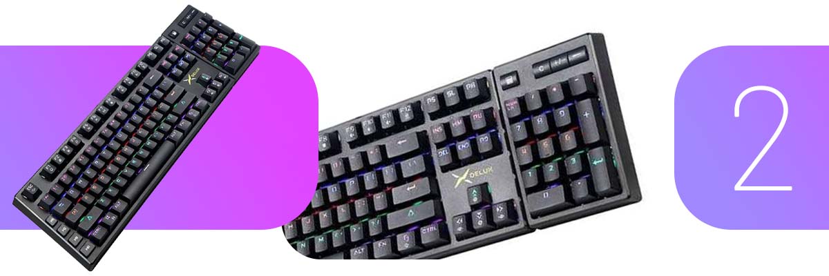 Klawiatura mechaniczna z odłączaną klawiaturą numeryczną Delux KM12+KN12 RGB