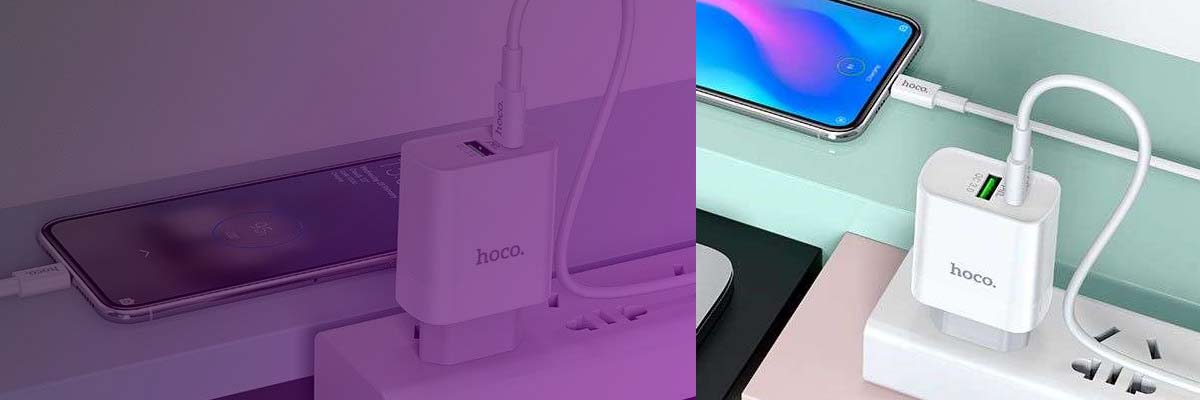 Ładowarka sieciowa Hoco C80A Network PD20W/QC3.0 + kabel USB-C White