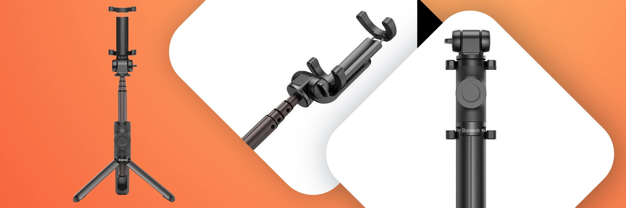 Selfie stick, statyw Bluetooth Baseus Lovely (czarny)