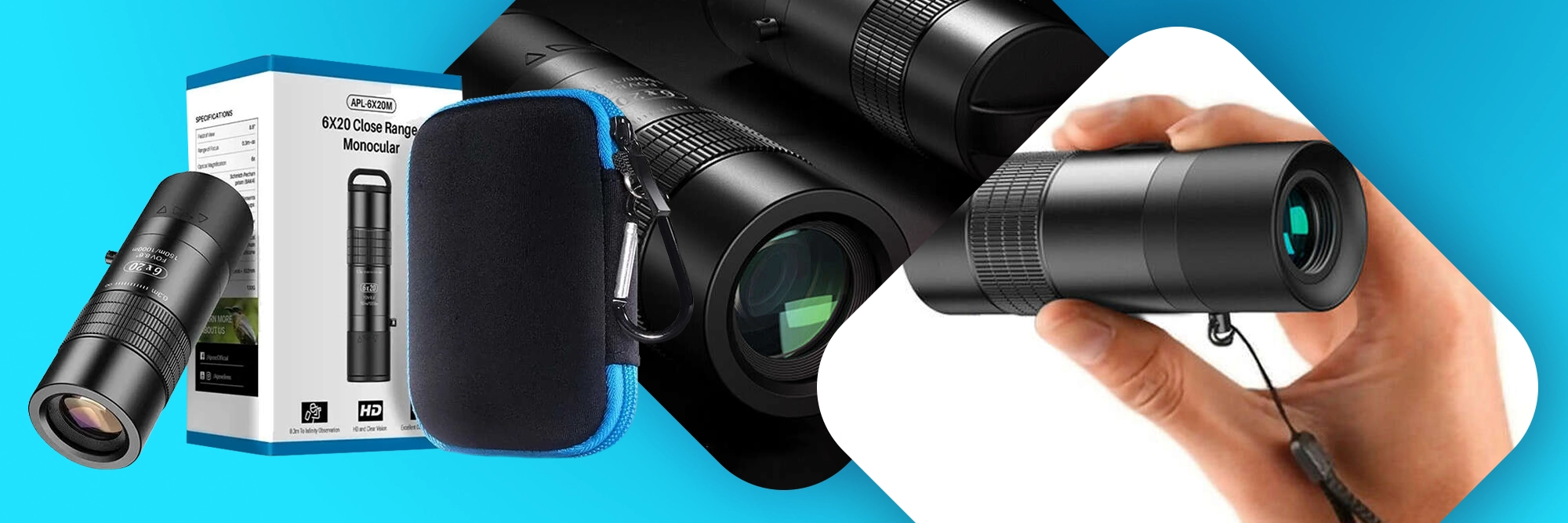 Teleskop obiektyw monokularowy 0.3m APEXEL APL-6X20M do telefonu Camping Travel