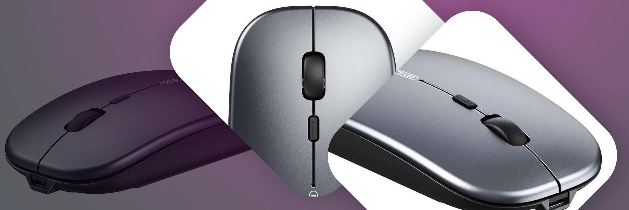 Bezprzewodowa mysz Inphic PM1BS Bluetooth (srebrna)