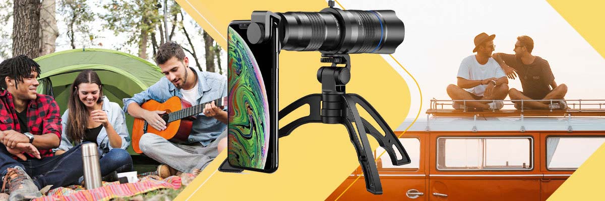 Apexel APL-20-40XJJ04B Obiektyw Teleobiektyw do telefonu 20-40x Zoom + Statyw