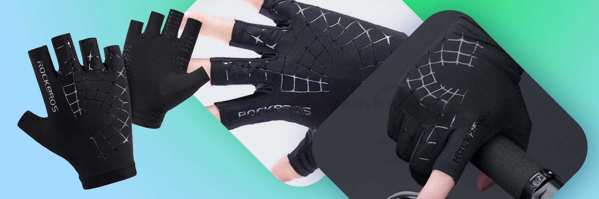 Rękawiczki rowerowe L unisex RockBros rękawice na rower bez palców oddychające