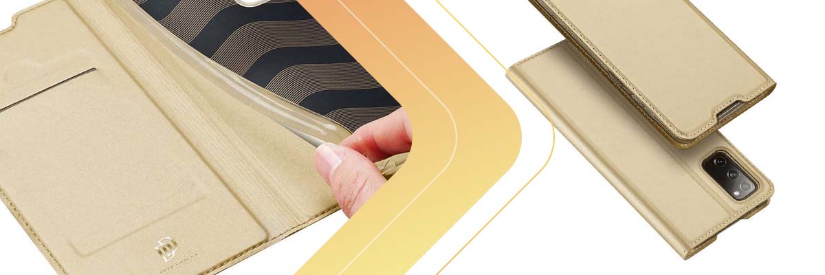 Etui ochronne z klapką Dux Ducis skórzane do Samsung Galaxy S20 FE 5G Złote