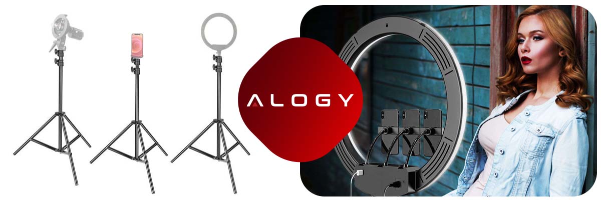 Lampa fotograficzna Alogy Ring M45 kosmetyczna do zdjęć makijażu + statyw