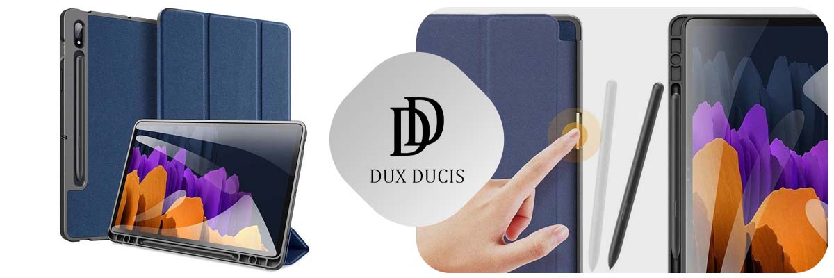 Etui Dux Ducis do Samsung Galaxy Tab S7 Plus 12.4 T970/T976 Granatowe + Folia + Rysik