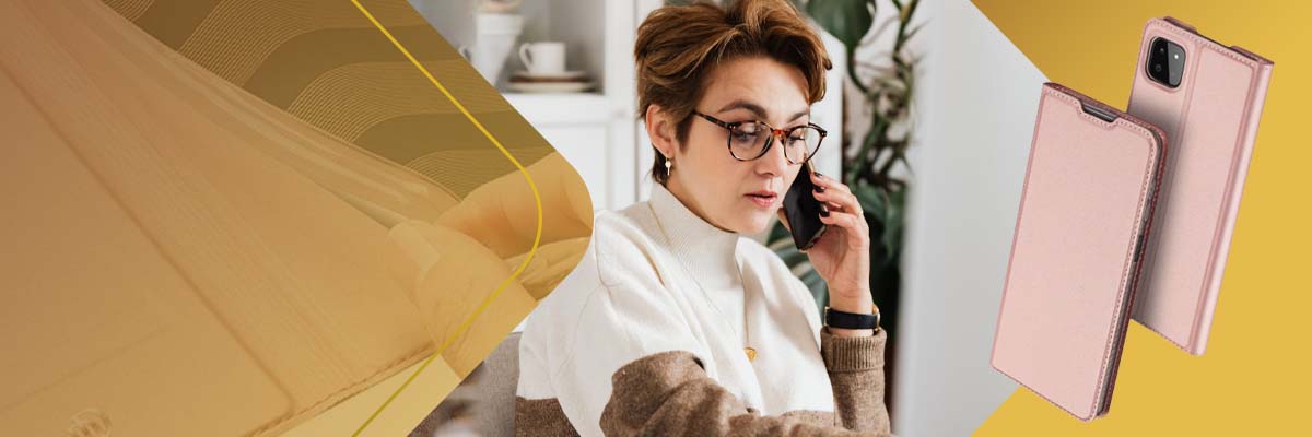 Etui portfel DuxDucis SkinPro do Samsung Galaxy A22 5G Rose Gold