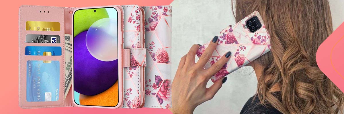 Etui portfel Wallet do Samsung Galaxy A52 / A52S Floral Rose