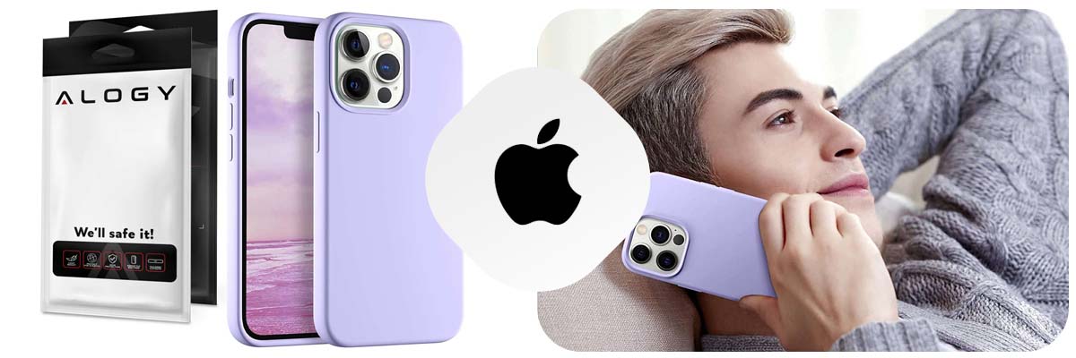 Etui ochronne do telefonu Alogy Thin Soft Case do iPhone 13 Pro Fioletowe + Szkło