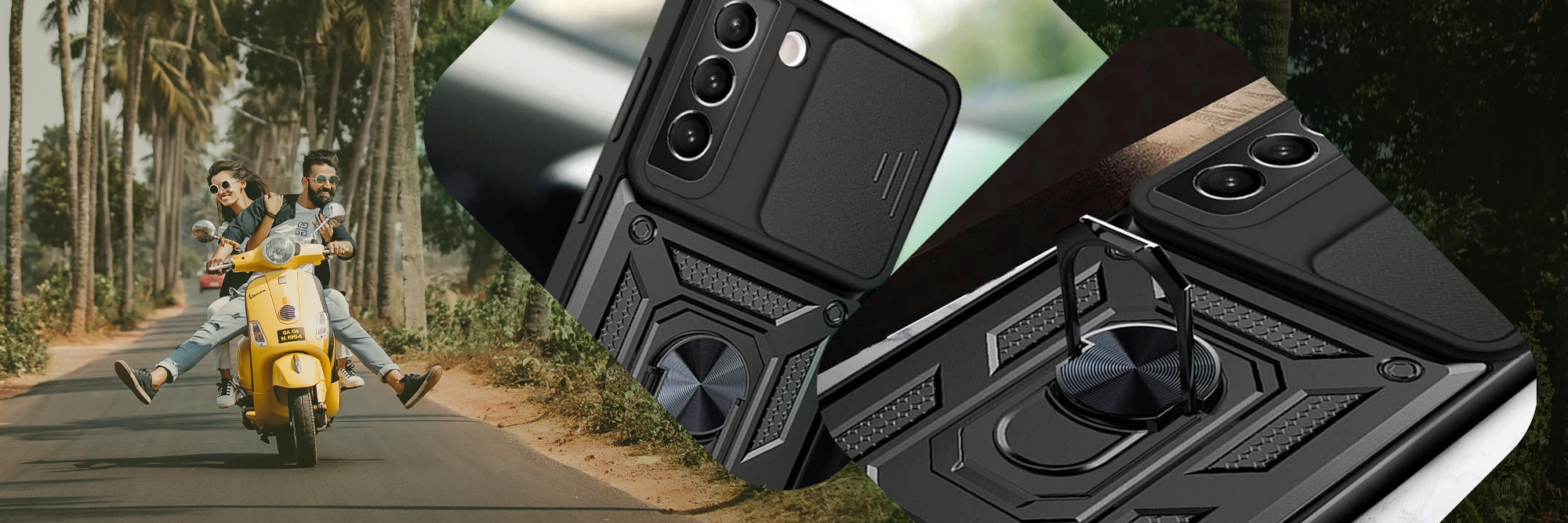 Pancerne etui z osłoną aparatu Alogy Camshield Stand Ring do Samsung Galaxy S22 czarne + Szkło