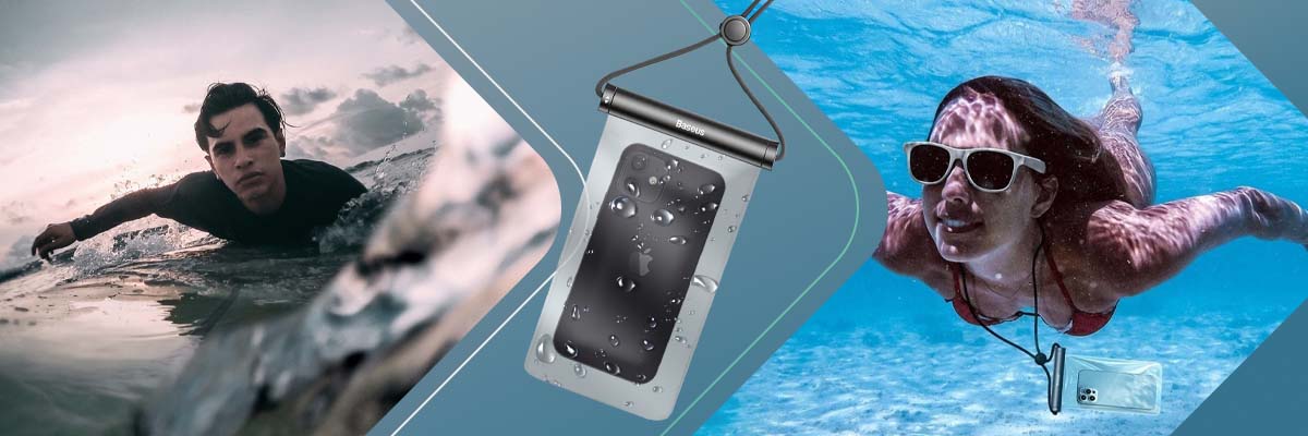 Uniwersalne etui wodoodporne wodoszczelne do telefonu 7.2 Baseus IPX8 Niebieski