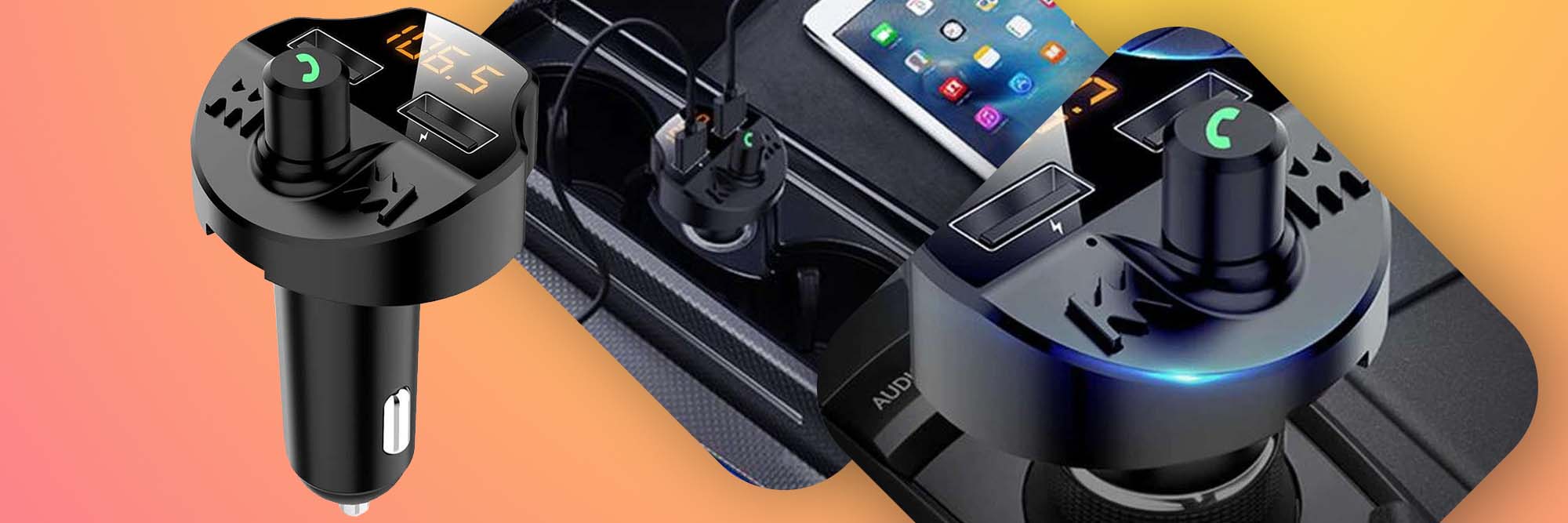 Ładowarka samochodowa Alogy 2x USB CVC Transmiter FM Bluetooth