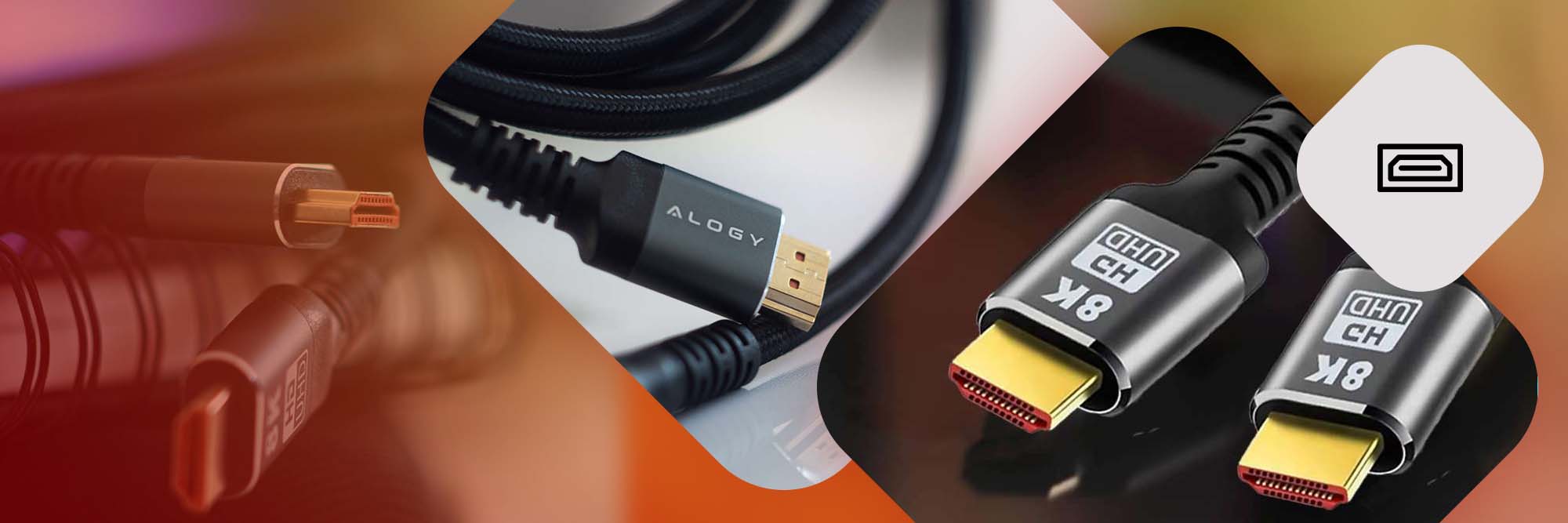 Kabel HDMI 2.1 Alogy 8K 60Hz 48GBps 2m Czarny