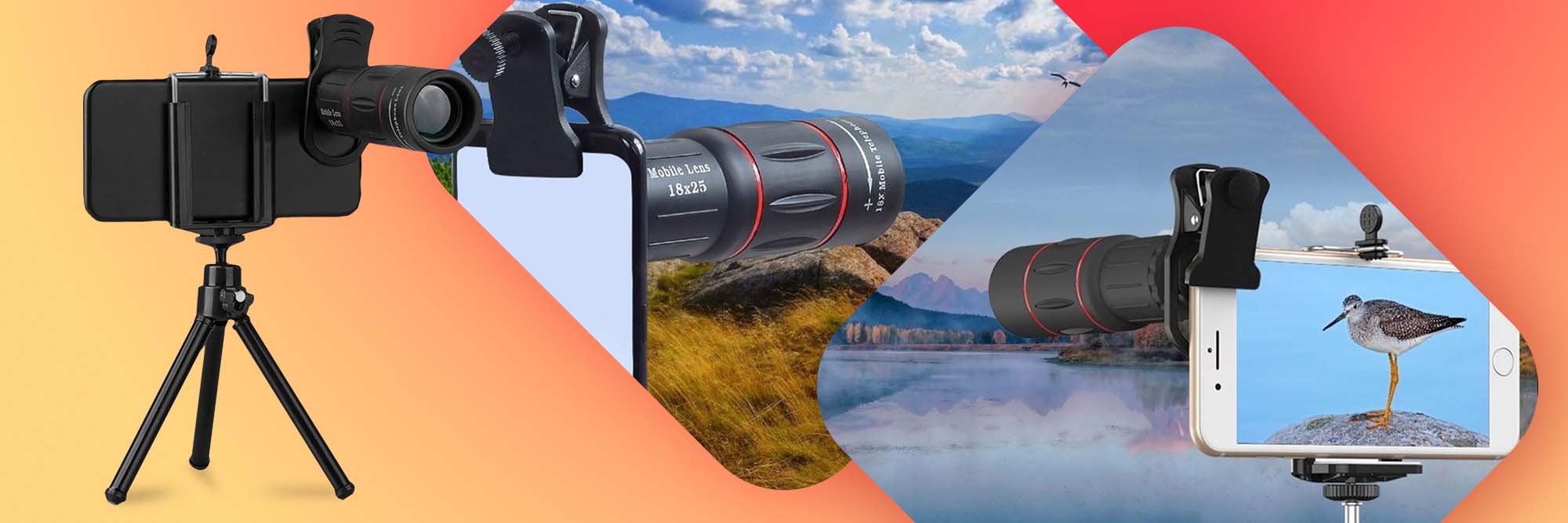 Apexel APL-T18ZJ Teleskopowy Obiektyw 18X zoom + Mini Statyw Tripod