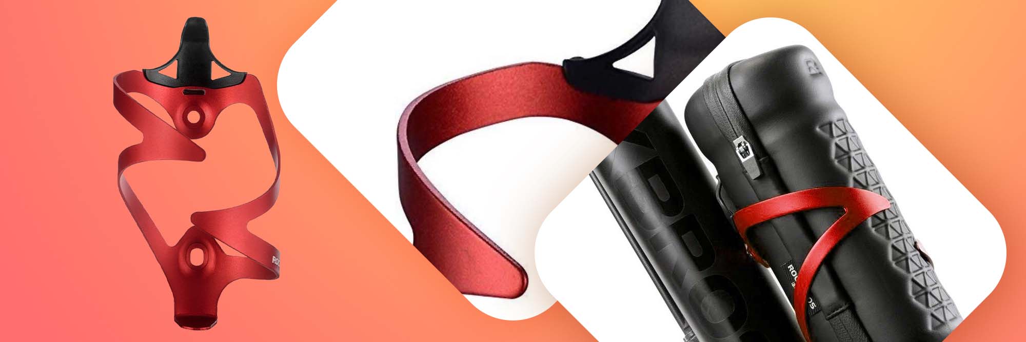 Uchwyt rowerowy na bidon aluminiowy na butelkę RockBros 2017-11ARD Czerwony