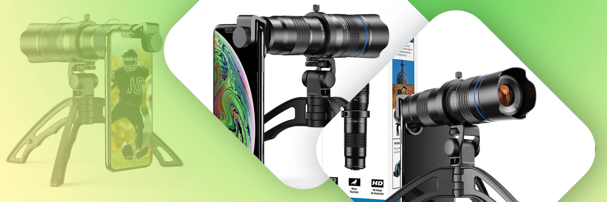 Apexel APL-20-40XJJ04B Obiektyw Teleobiektyw do telefonu 20-40x Zoom + Statyw