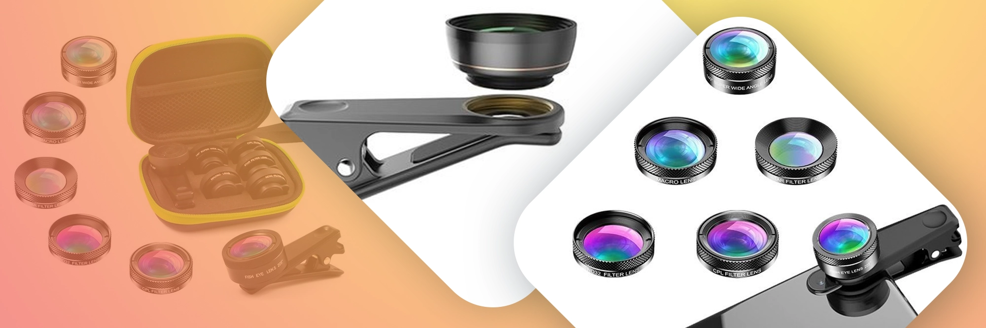 Apexel APL-DG6 Zestaw 6 Obiektywów soczewek do telefonu + pokrowiec