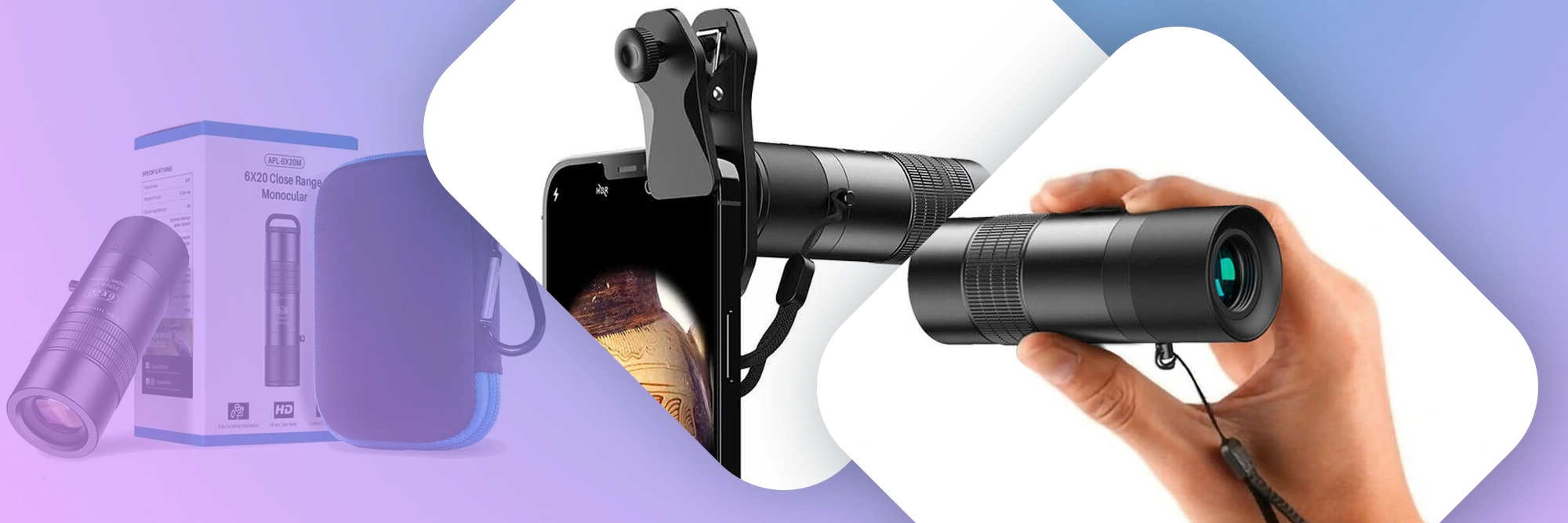 Teleskop obiektyw monokularowy 0.3m APEXEL APL-6X20M do telefonu Camping Travel