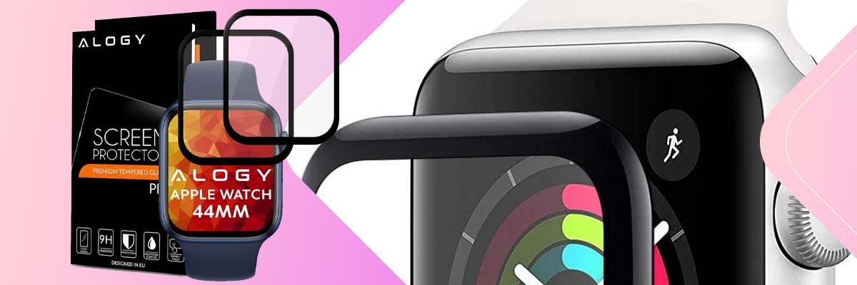 2x Elastyczne Szkło 3D Alogy do Apple Watch 4/5/6/SE 44mm Black