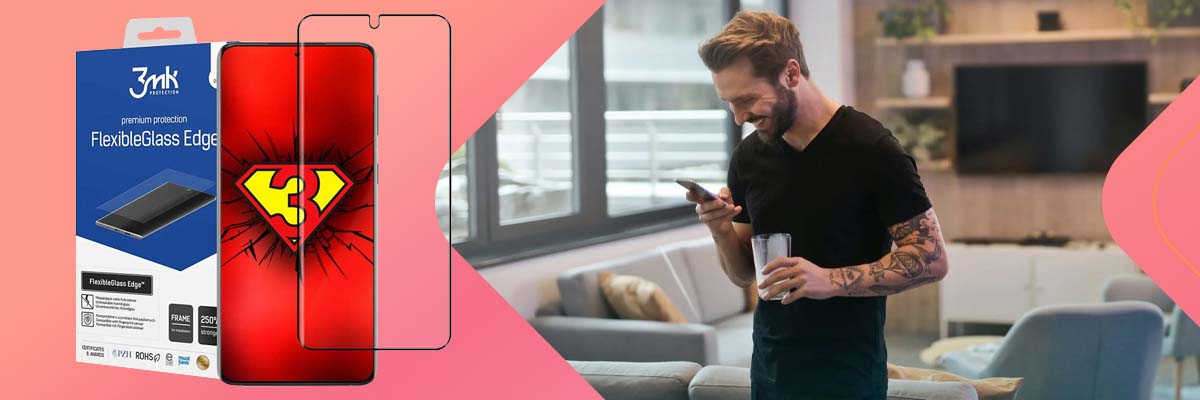 Szkło 3mk FlexibleGlass Edge do Samsung Galaxy S21 Ultra Black