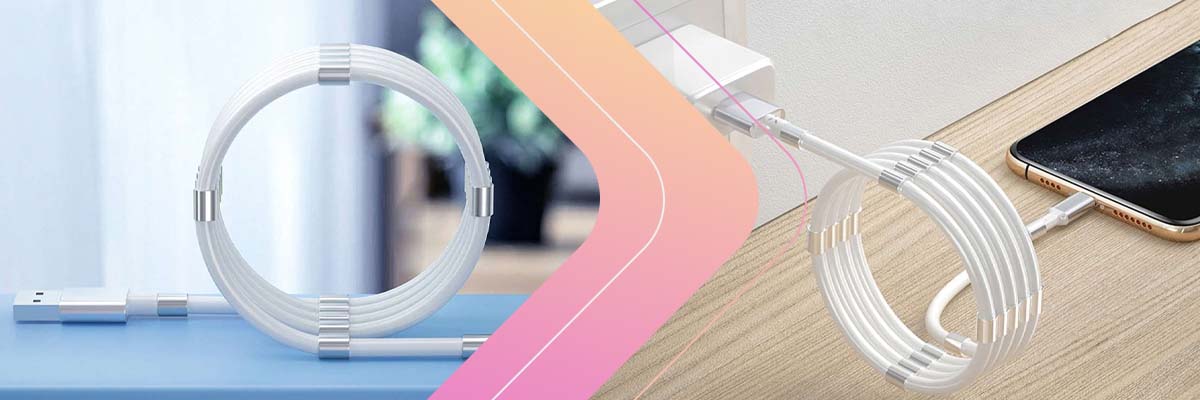 Kabel 100cm Alogy magnetyczny przewód USB- Lightning 2.4A Biały