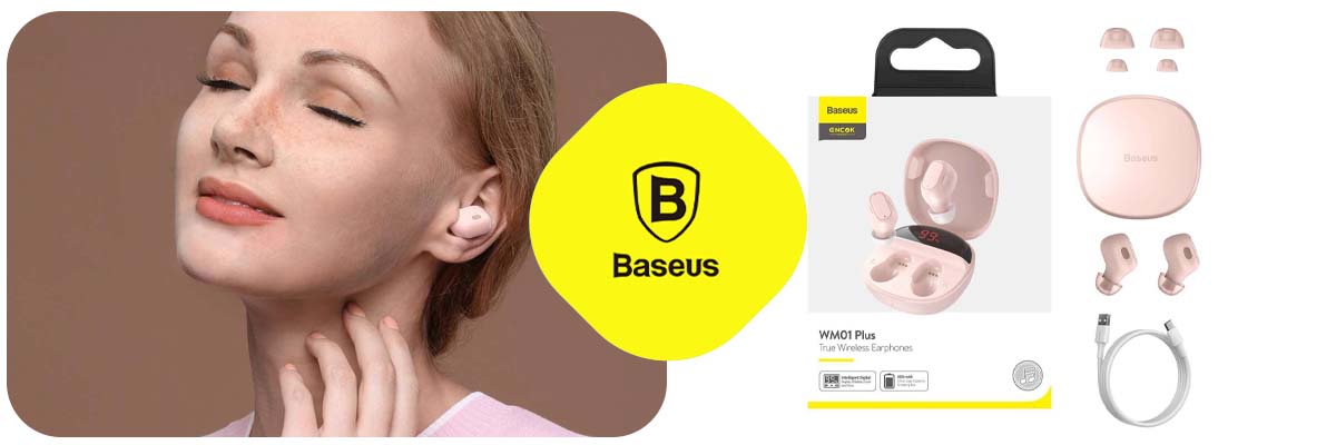 Słuchawki TWS Baseus Encok WM01 Plus (różowe)