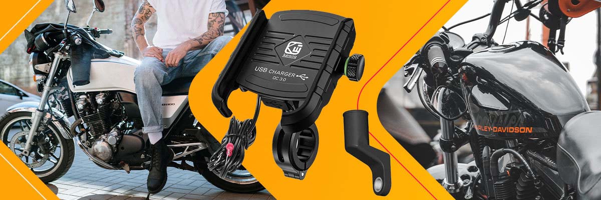 Uchwyt motocyklowy na telefon Kewig KWG-M8 z ładowarką QC 3.0