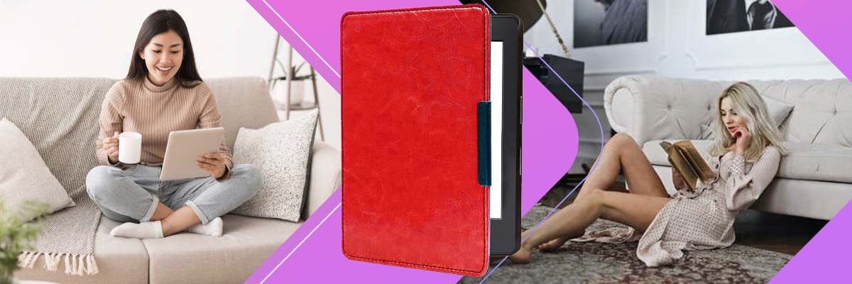 Etui na magnes do Kindle 8 Touch 2016 Czerwone z Paskiem