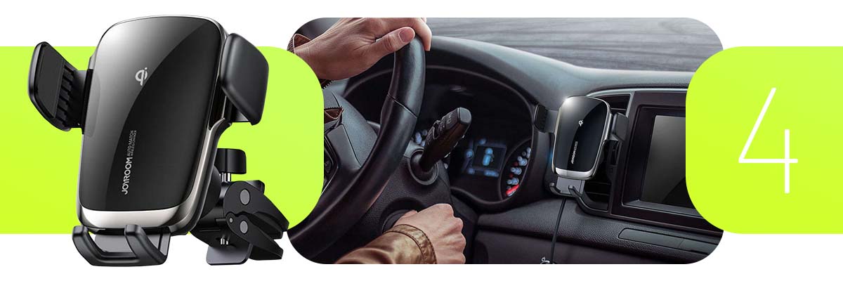 Automatyczny uchwyt samochodowy Joyroom JR-ZS248 z ładowarką Qi na kratkę 15W