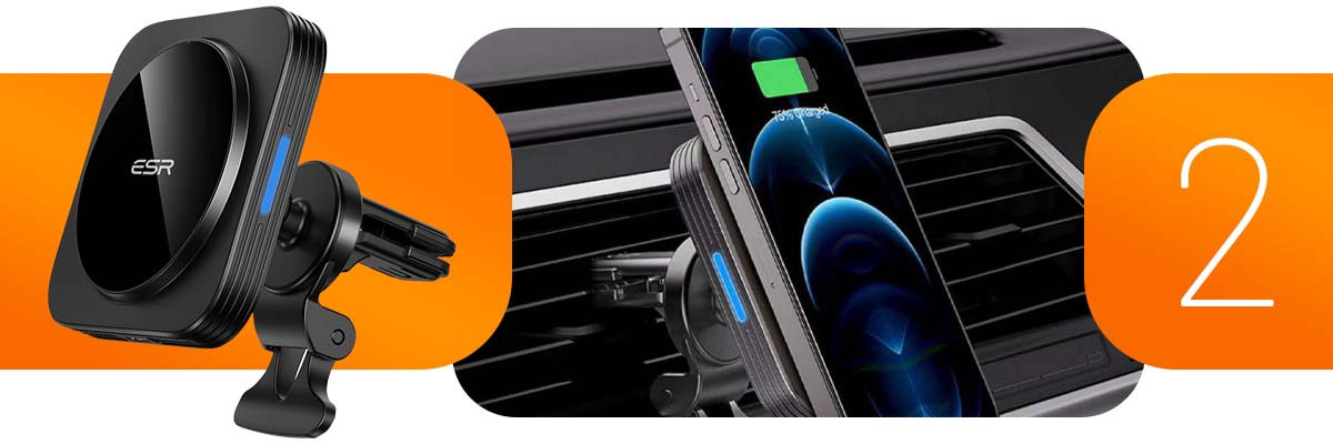 Uchwyt magnetyczny z ładowarką Qi MagSafe ESR HaloLock Magnetic Black