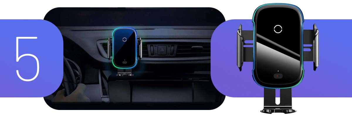 Uchwyt samochodowy Baseus z ładowarką indukcyjną Qi na szybę/kratkę Czarny