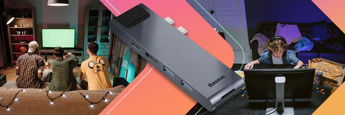 Baseus HUB Thunderbolt C+Pro 7w1 USB 3.0 USB-C RJ45 HDMI 4K dark gray