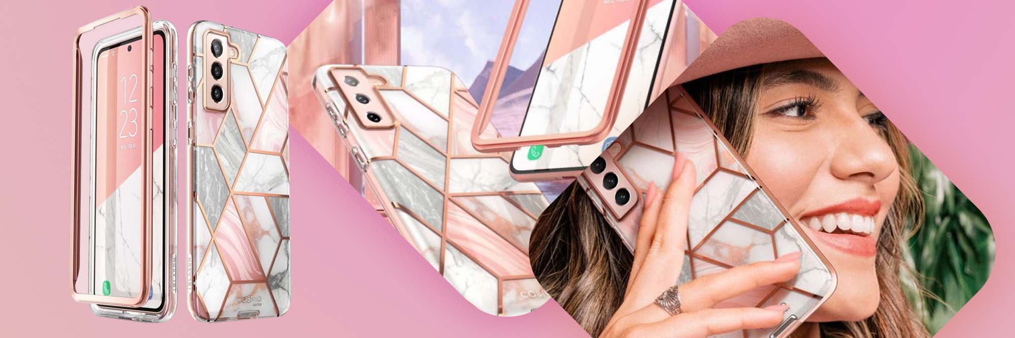 Etui Supcase Cosmo do Samsung Galaxy S22 Plus Marble Pink