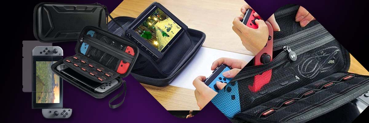 Etui futerał pokrowiec Alogy do konsoli Nintendo Switch Czarne + Szkło