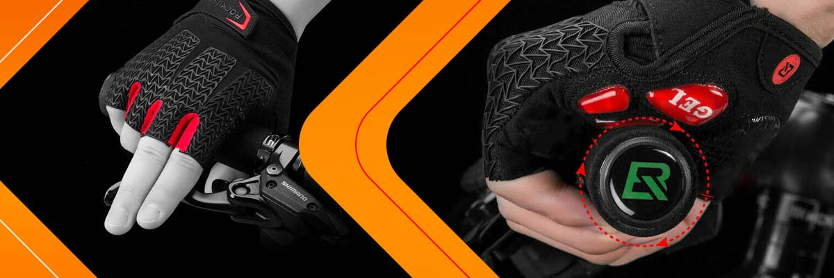 Rękawiczki rowerowe na rower bez palców M RockBros S169BR-M czarne