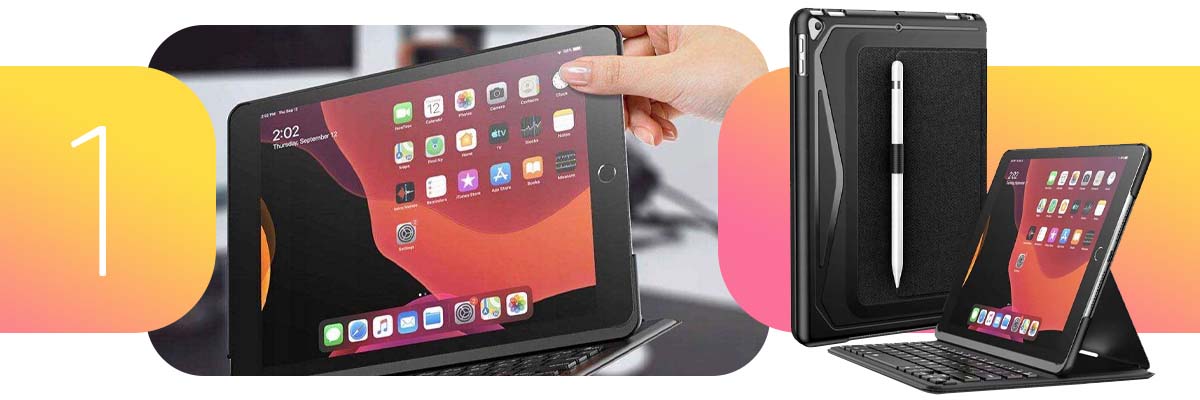 Etui Infiland z klawiaturą Stand do Apple iPad 7/8 10.2 2019/2020 Black