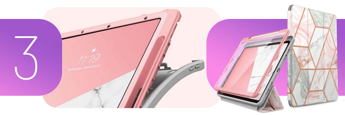 Etui Supcase Cosmo Full-body do Apple iPad Air 4 2020 Marble Pink