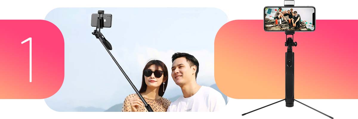 Selfie stick Alogy Tripod stabilizator uchwyt do telefonu Bluetooth led