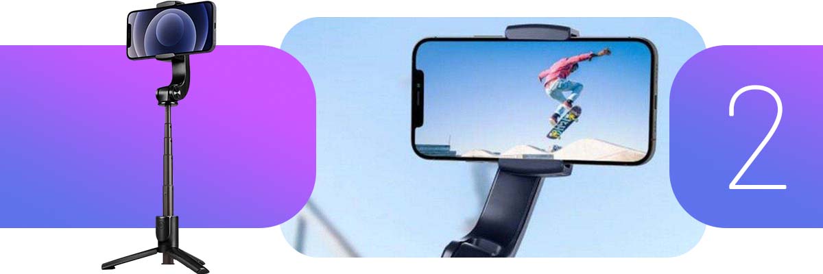 Uchwyt Selfie Stick kijek Spigen S610W gimbal tripod Black