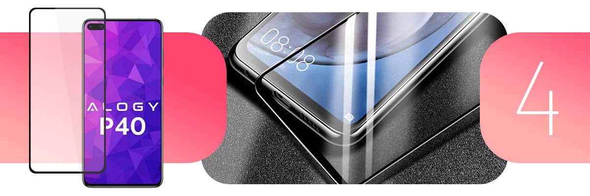Szkło Alogy Full Glue do Huawei P40 Czarne