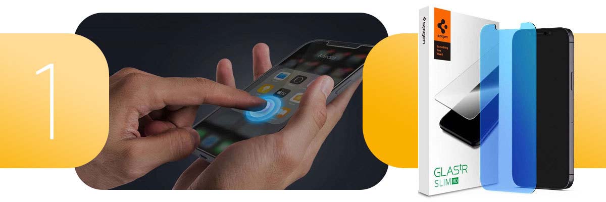 Szkło Spigen AntiBlue Glas.tR Slim HD do Apple iPhone 12 Mini 5.4