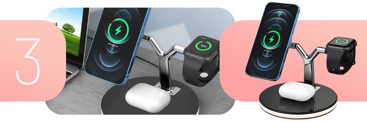 Ładowarka indukcyjna Qi 3w1 Alogy Magnetic MagSafe do iPhone Watch AirPods