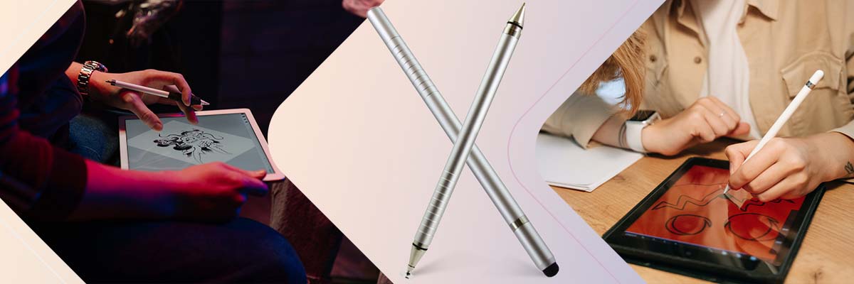 Rysik precyzyjny do ekranów 2w1 długopis Alogy Elite Tablet Pen srebrny