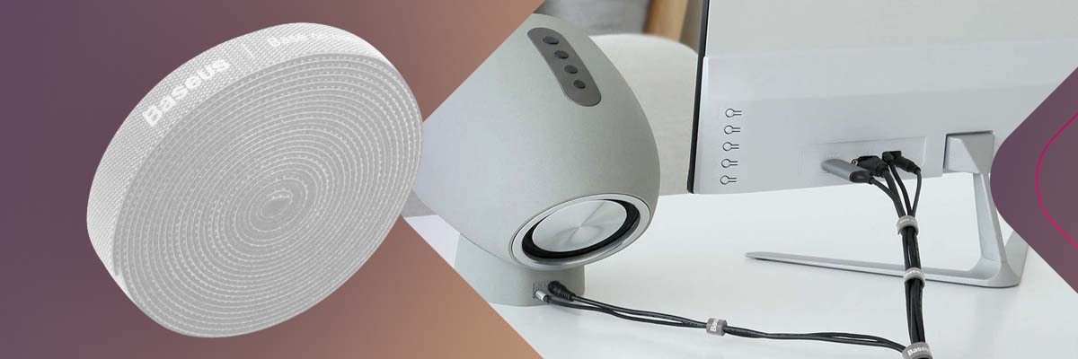 Taśma rzep Baseus organizer opaska do kabli Circle Velcro Strap 3m Szara